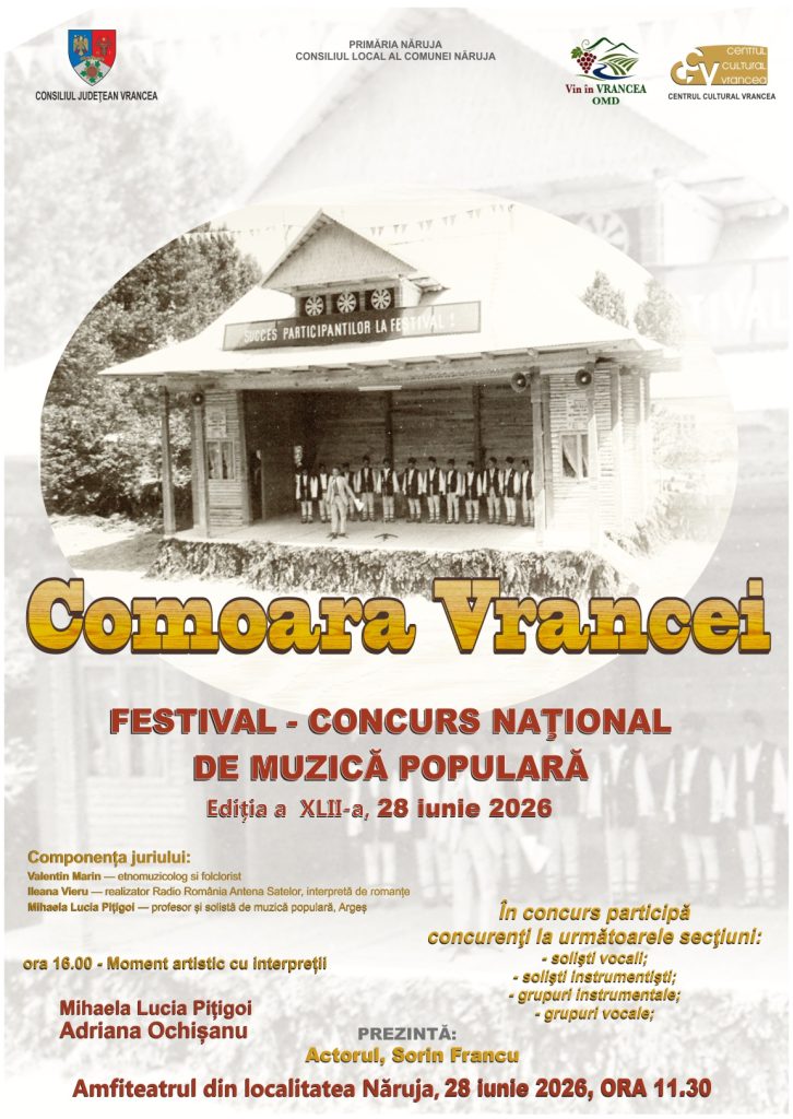 Update 26.06.2026 – Festival concurs naţional de muzică populară – Comoara Vrancei ediţia a XLII-a, 2026